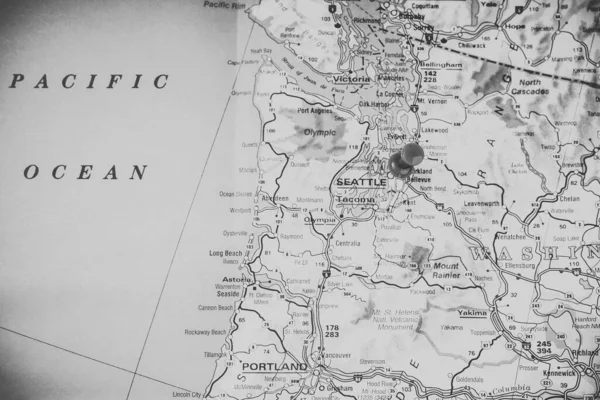 Seatle Washington Mapa — Fotografia de Stock
