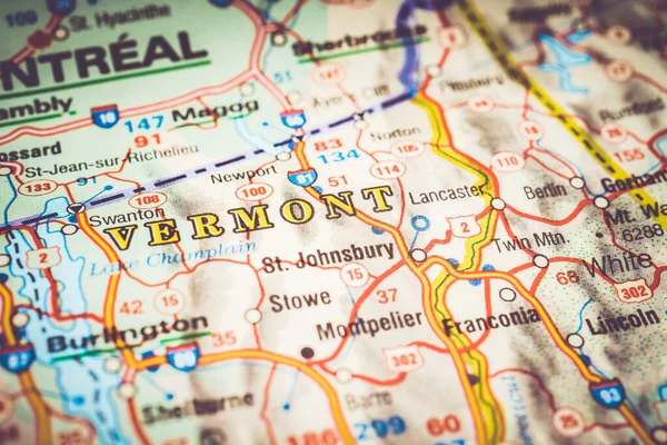 Vermont Kaart Van Verenigde Staten — Stockfoto