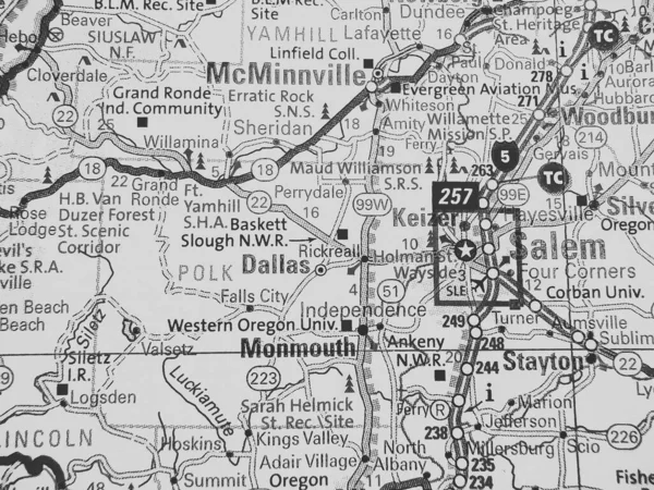 Salem Estados Unidos Mapa —  Fotos de Stock