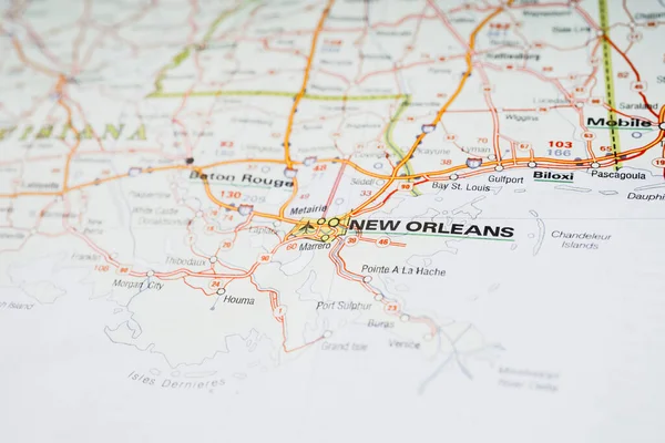 New Orleans Usa Map Background — 스톡 사진