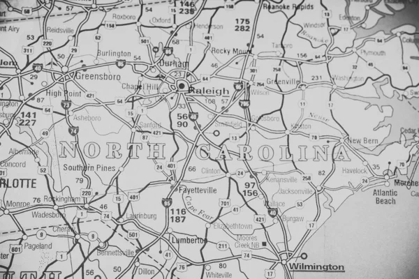 ノースカロライナ州地図旅行の背景 — ストック写真