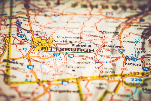 Pittsburgh Estados Unidos Mapa — Foto de Stock