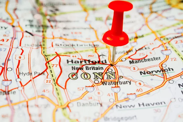 Hartford Usa Mapa Fondo — Foto de Stock