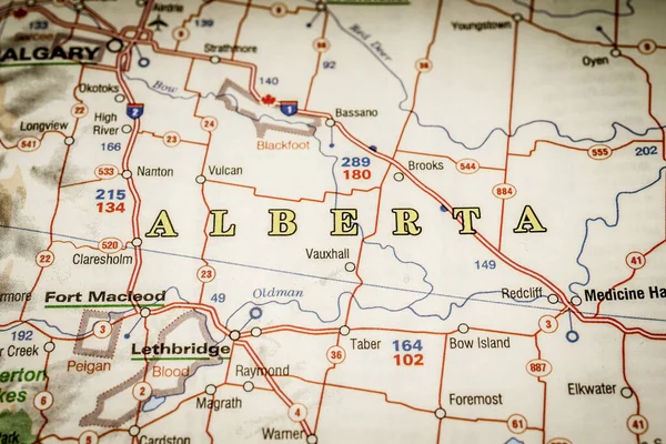 Alberta Estado Mapa —  Fotos de Stock