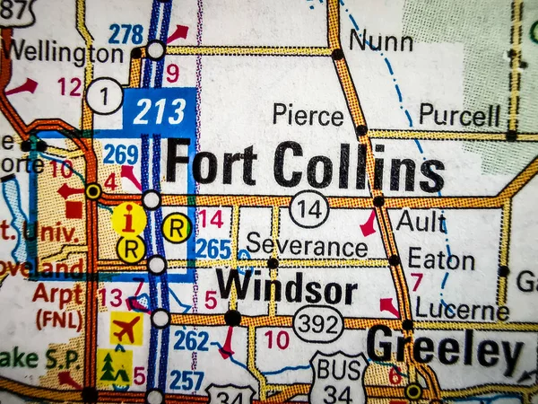 Fort Collins USA map background