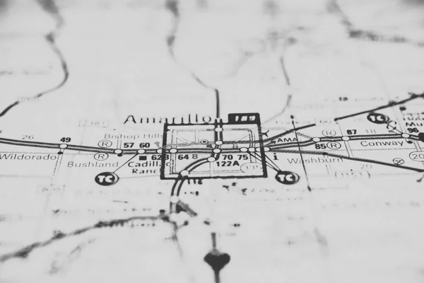 Amarilo Kaart Usa Achtergrond Reizen — Stockfoto
