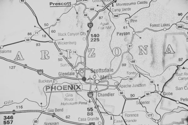 Phoenix Tle Mapy Usa — Zdjęcie stockowe