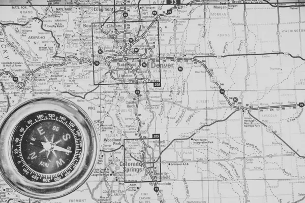デンバーアメリカ地図旅行の背景 — ストック写真