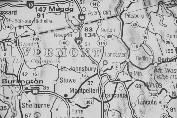 Vermont Usa Kartan — Stockfoto