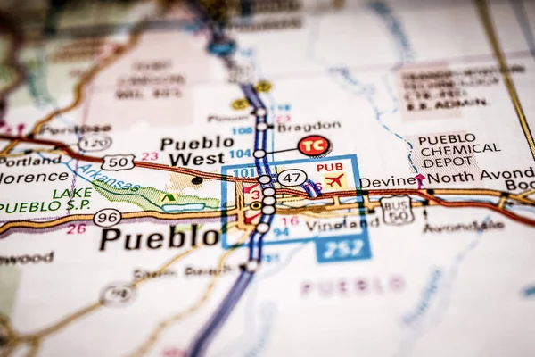 Pueblo Usa Carte Arrière Plan Voyage — Photo