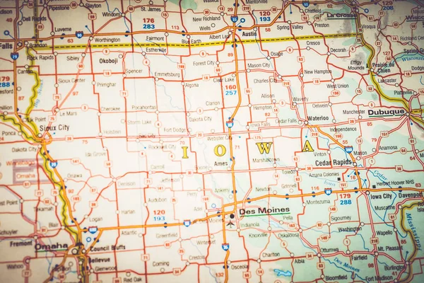 Iowa State Map — Stock Photo, Image