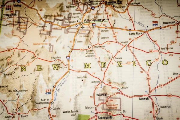 New Mexico Kaart Achtergrond Reizen — Stockfoto