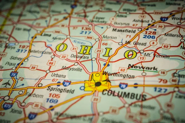 Ohio Eua Mapa Fundo — Fotografia de Stock