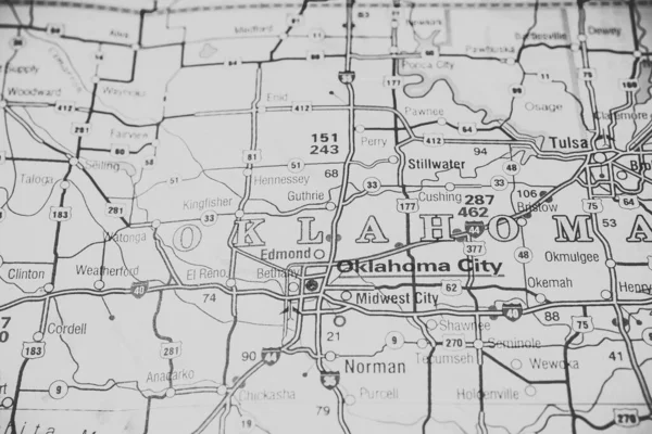 Oklahoma Usa Mapa Pozadí — Stock fotografie