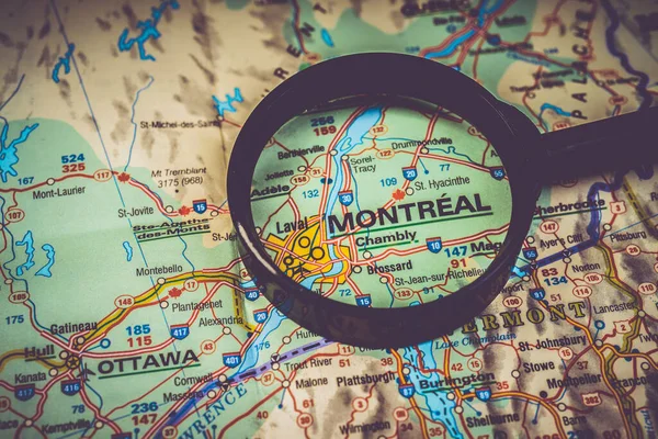 Montreal Mapa Canadá — Fotografia de Stock