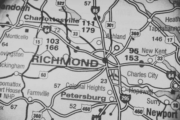 リッチモンド地図旅行の背景 — ストック写真