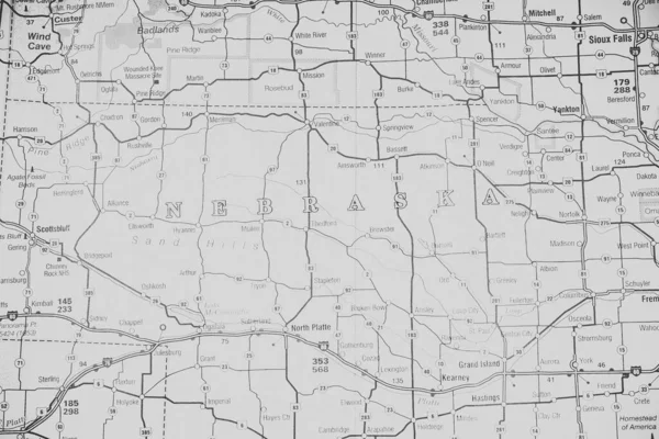 Nebraska Estado Mapa —  Fotos de Stock