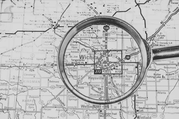 Wichita Eua Mapa Viagem Fundo — Fotografia de Stock