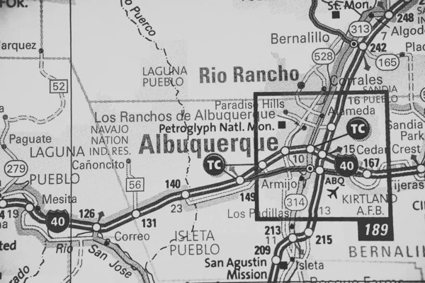 Albuquerque Haritası Usa Arkaplanı Seyahat — Stok fotoğraf