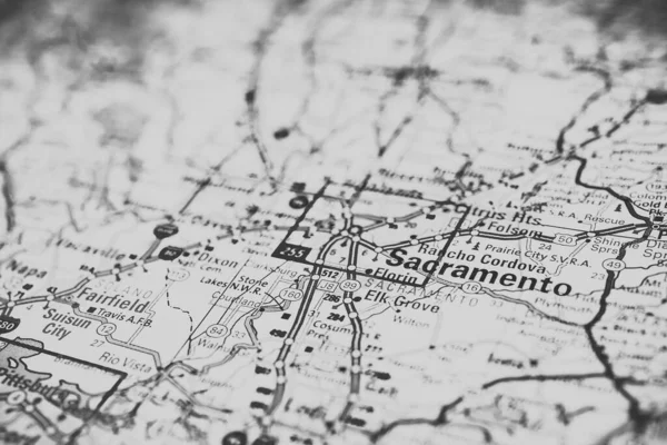 Mapa Sacramento Eua Atlas Travel Background — Fotografia de Stock