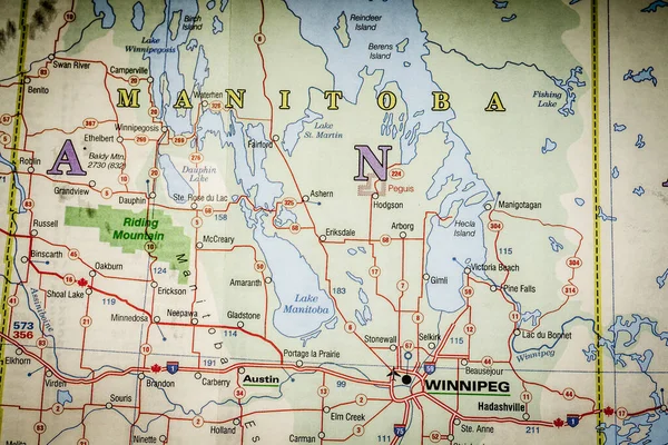 Manitoba State Map — Stock Photo, Image