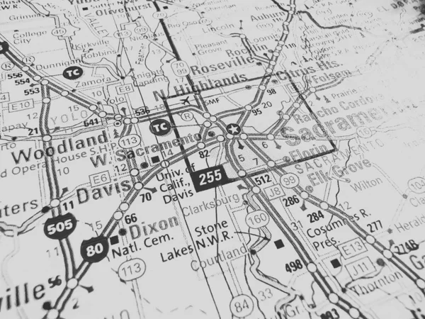 Sacramento Estados Unidos Mapa —  Fotos de Stock