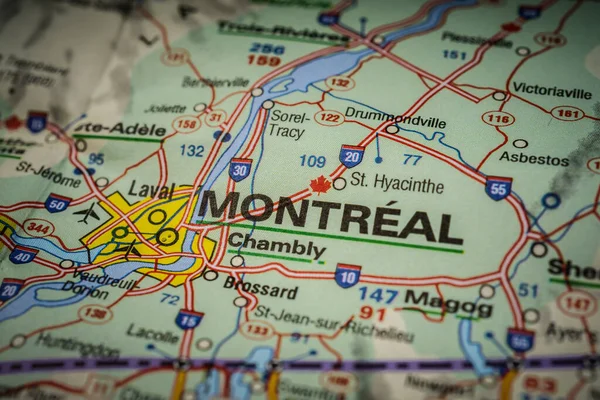 Montreal Mapa — Fotografia de Stock