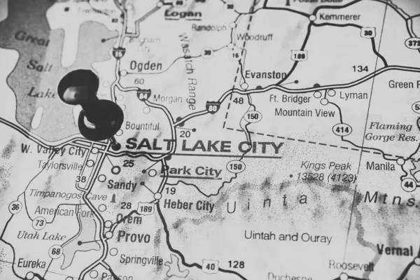 Salt Lake City Sulla Mappa — Foto Stock