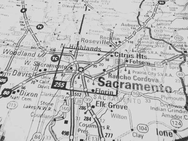 Sacramento Mapie Usa — Zdjęcie stockowe