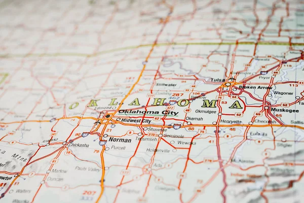Oklahoma Estados Unidos Mapa Fondo Viaje — Foto de Stock