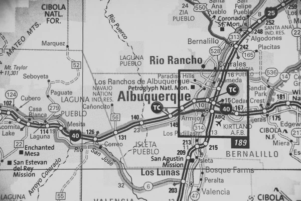 Albuquerque Map Usa Background Travel — Stockfoto