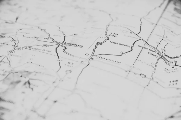 Cheenne Interaktív Térképen — Stock Fotó