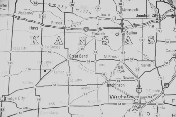 Kansas Usa Mapa Fondo —  Fotos de Stock