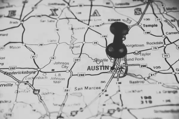 Austin Mapa Fondo Viaje —  Fotos de Stock