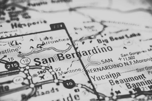 San Bernardino Estados Unidos Mapa Viagens Fundo — Fotografia de Stock