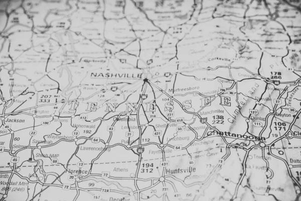 Nashville Mapa Fondo — Foto de Stock