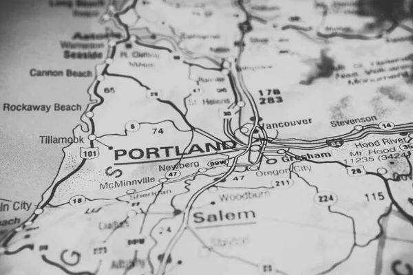 Portland Harita Üzerinde — Stok fotoğraf