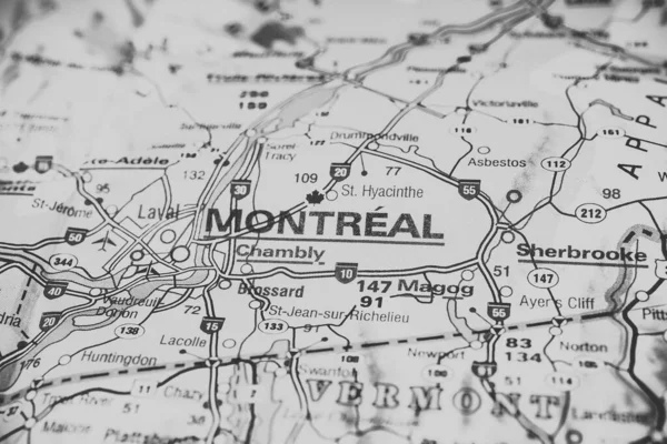 Montréal Sur Carte Canada — Photo