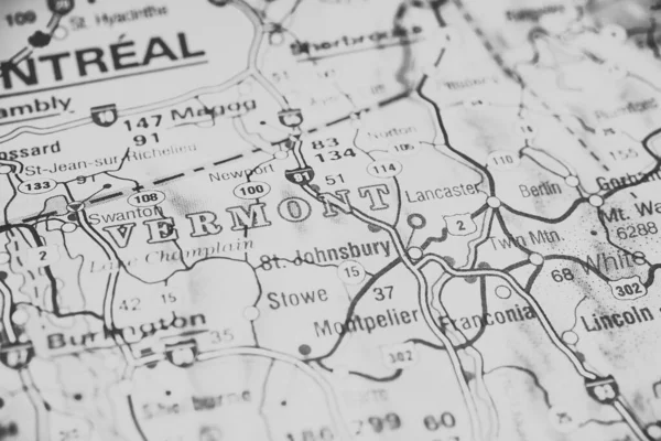 지도의 버몬트 — 스톡 사진