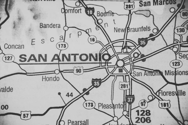 San Antonio Usa Térképen Utazási Háttér — Stock Fotó