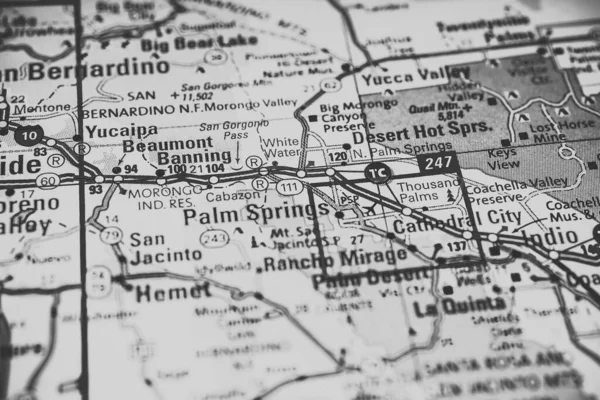 Palm Springs Usa Map Travel Background — Stockfoto