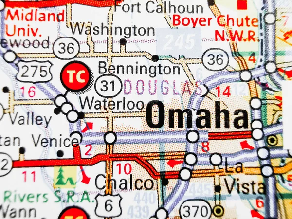 Omaha Usa Map — Stock Photo, Image