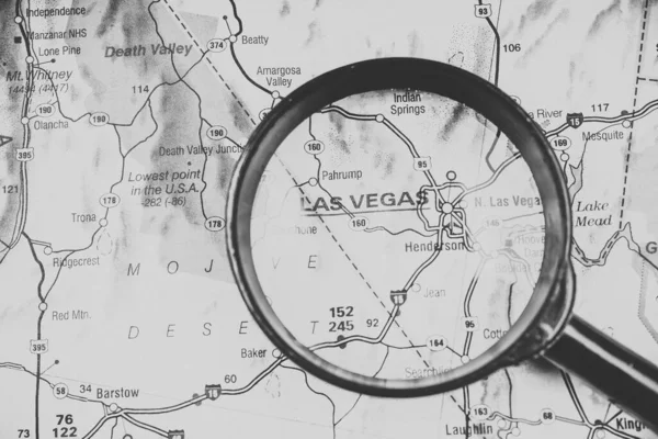 Las Vegas Sullo Sfondo Della Mappa Degli Stati Uniti — Foto Stock