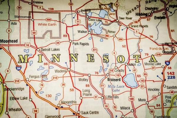 Minesota State Auf Der Karte — Stockfoto