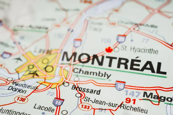 Montreal Sulla Mappa — Foto Stock