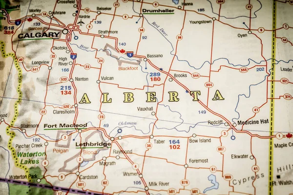 Alberta Estado Mapa —  Fotos de Stock