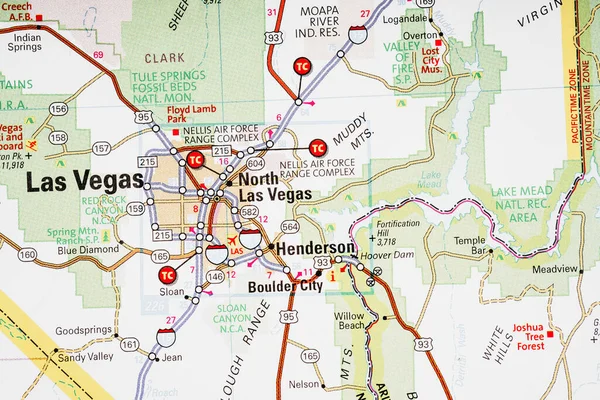 Las Vegas Kaart Usa Achtergrond Reizen — Stockfoto