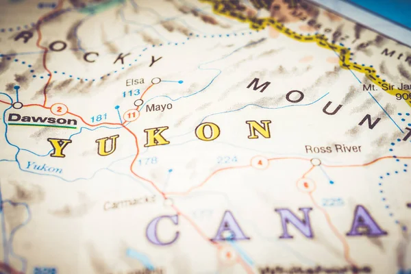 Yukon Canadá Mapa Fondo — Foto de Stock