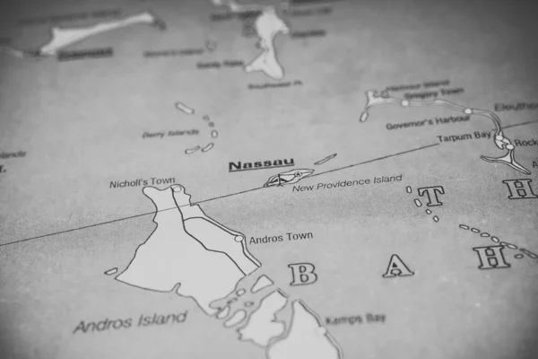 Harita Seyahat Geçmişi Üzerine Bahamalar — Stok fotoğraf