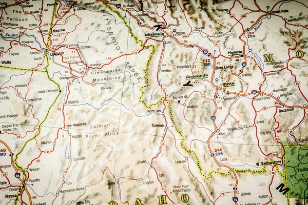 Stato Dell Idaho Sulla Mappa — Foto Stock